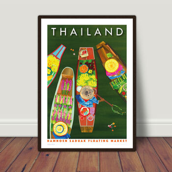 Thailand Floating Market Print, Can Be Personalised, 2 of 3