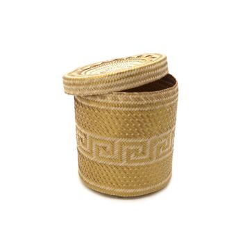 Woven Natural Straw Gold Basket, 4 of 7