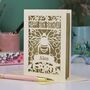 Personalised Papercut Bee Birthday Card, thumbnail 4 of 5