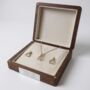 Personalised Sterling Silver And Gold Stirrup Gift Set, thumbnail 4 of 9