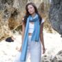 Pure Cashmere Ribbed Scarf Stole Gift Boxed, thumbnail 1 of 11