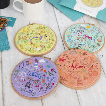 Hello Summer Embroidery Kit, Holiday Seasonal Diy Craft Kit, 10 of 10