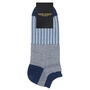 Classic Cloud And Oxford Stripe Blue Men's Trainer Socks, thumbnail 4 of 7