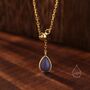 Delicate Purple Opal Droplet Lariat Pendant Necklace, thumbnail 1 of 12