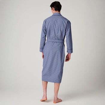 Men's 'Navy Paisley' Crisp Cotton Robe, 4 of 5