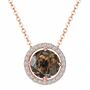 Round Smoky Quartz 18k Rose Gold Plated Necklace, thumbnail 3 of 4