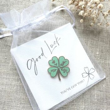 Four Leaf Clover Lucky Enamel Pin, 10 of 12