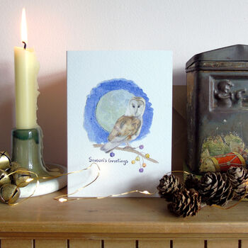 Barn Owl And Full Moon Christmas Card, 5 of 7