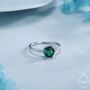 Sterling Silver One Carat Emerald Green Cz Ring, thumbnail 1 of 12