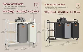 Rolling Laundry Sorter With Shelves And Labels, 2 of 7
