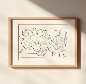 Personalised Line Drawing Family Portrait Illustration, 6 of 12