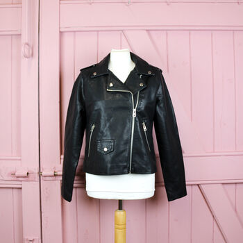 Valentines Heart Bride Leather Jacket, 7 of 8