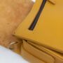 Small Leather Crossbody Satchel Handheld Handbag Canary Yellow With Side Pockets, thumbnail 4 of 9