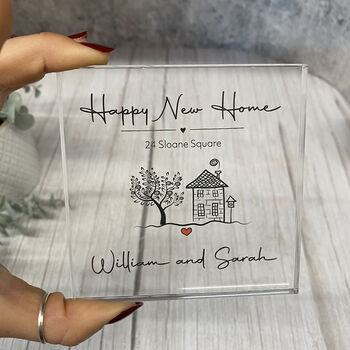 New Home Personalised Acrylic Block Keepsake, 3 of 6
