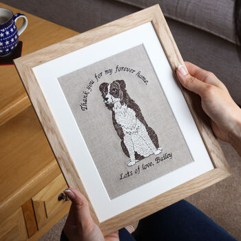 Embroidered Personalised Dog Artwork, 4 of 8