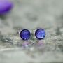 Small Purple Glass And Sterling Silver Stud Earrings, thumbnail 9 of 11