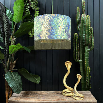 Emerald Enchanted Wood Lampshade With Fringing, 2 of 8