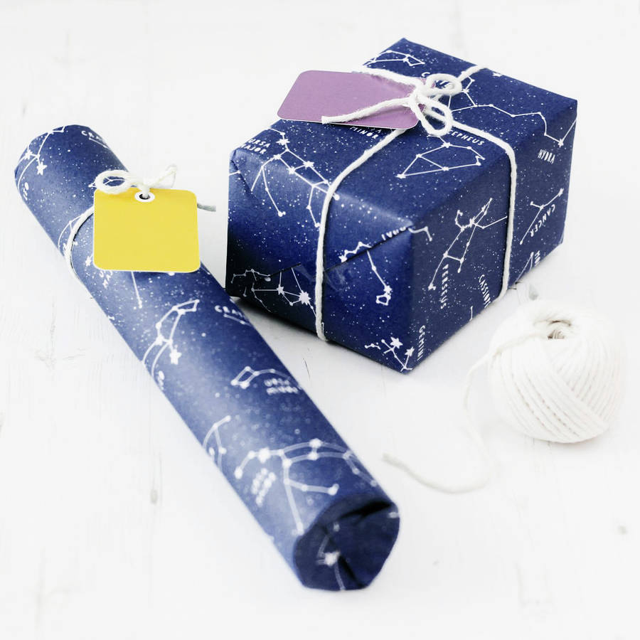 Blue Star Constellations Educational Gift Wrap Set By Newton and the ...