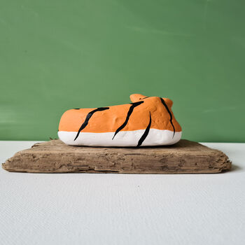 Handmade Sleeping Tiger Concrete Sculpture Orange, 6 of 6