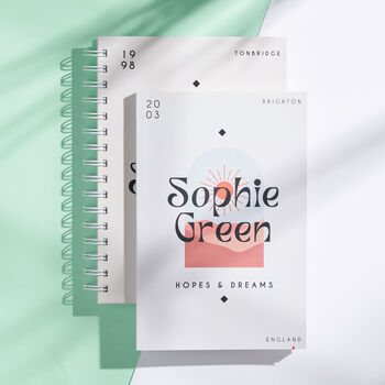 Personalised Minimalist Hopes And Dreams Notebook, 6 of 8