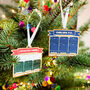 Personalised Football Or Rugby Ground Christmas Tree Decoration, thumbnail 5 of 8