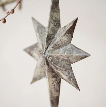 Distressed Star Christmas Tree Decoration, 2 of 2