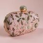 Pink Embroidered Handcrafted Clutch Bag, thumbnail 2 of 12