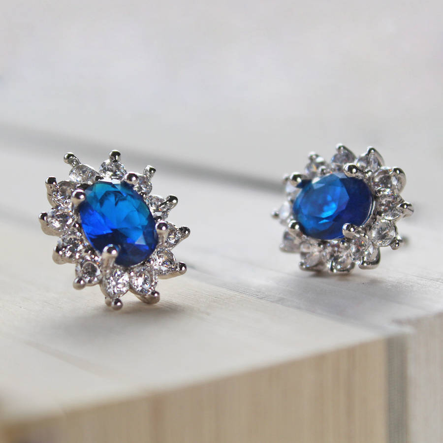 zircon crystal stud earrings by rabal | notonthehighstreet.com
