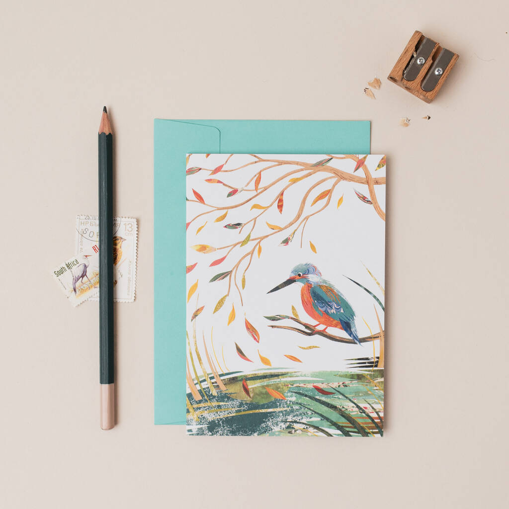 Kingfisher Pool Greetings Card / Notelet, 1 of 7