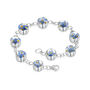 Forget Me Not Bracelet Sterling Silver With Real Flowers Heart Or Round Charms, thumbnail 2 of 9