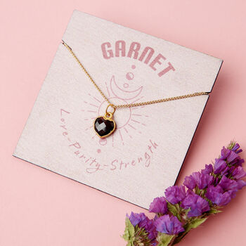 Healing Garnet Heart Gemstone Sterling Silver Necklace, 7 of 10