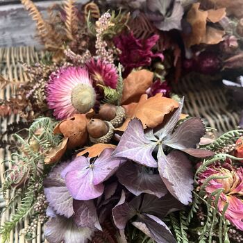 Autumn Dried Flower Wreath 'Bronte', 7 of 8