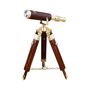 Custom Brass And Brown Leather Telescope With Wooden Tripod, thumbnail 5 of 6