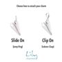 Paper Plane Charm, Slide On Or Clip On, thumbnail 2 of 8