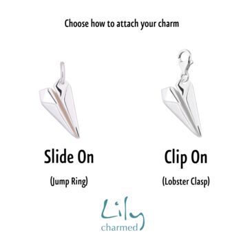 Paper Plane Charm, Slide On Or Clip On, 2 of 8