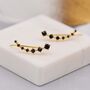 Black And Gold Ear Crawlers In Sterling Silver, thumbnail 3 of 12