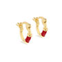 Gold Plated Christmas Enamel Huggie Hoop Earrings, thumbnail 4 of 11
