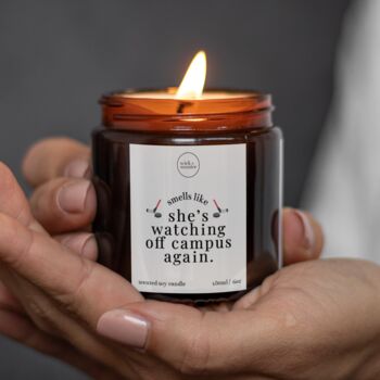 Watching Off Campus Again Candle, Hockey Romance Gifts, 4 of 12