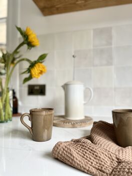 Set Of Four Earth Brown Stoneware Mugs, 2 of 5