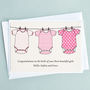 New Baby Triplets Girls / Boys Personalised Card, thumbnail 2 of 4