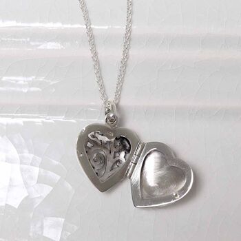 Sterling Silver Forget Me Not Locket, 3 of 5