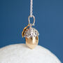 Personalised Gold Plated Sterling Silver Acorn Necklace, thumbnail 4 of 11