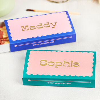 Personalised Foiled Name Colourful Matches, 2 of 5