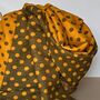 Cashmere Blend Spots Scarf In Mustard Yellow, thumbnail 2 of 5