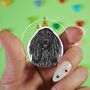 Custom Black Afghan Hound Portrait Keychain, thumbnail 1 of 6