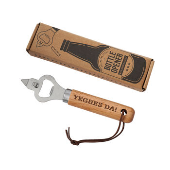 Cornish Gifts 'Yeghes Da!' Wooden Bottle Opener, 2 of 3