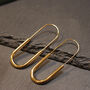Hoop Earrings Safety Pin 18ct Gold 40x15mm, thumbnail 3 of 4