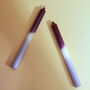 G Decor Set Of Two Dinner Candles Purple/White/Lavender, thumbnail 2 of 3