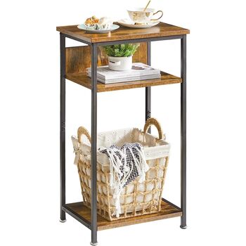 Three Tier End Table Side Bedside Table With Shelf, 7 of 10