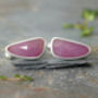 9ct Natural Pink Sapphire Cufflinks In Sterling Silver, thumbnail 1 of 2